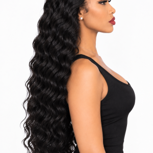 Perruque Cheveux Humains Deep Wave Lace Frontale  pour un Look Naturel et Élégant