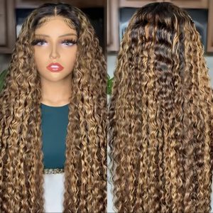 PERRUQUE CHEVEUX BRÉSILIENNE 34 POUCES DEEP WAVE 4/27 LACE FRONTALE 13*4